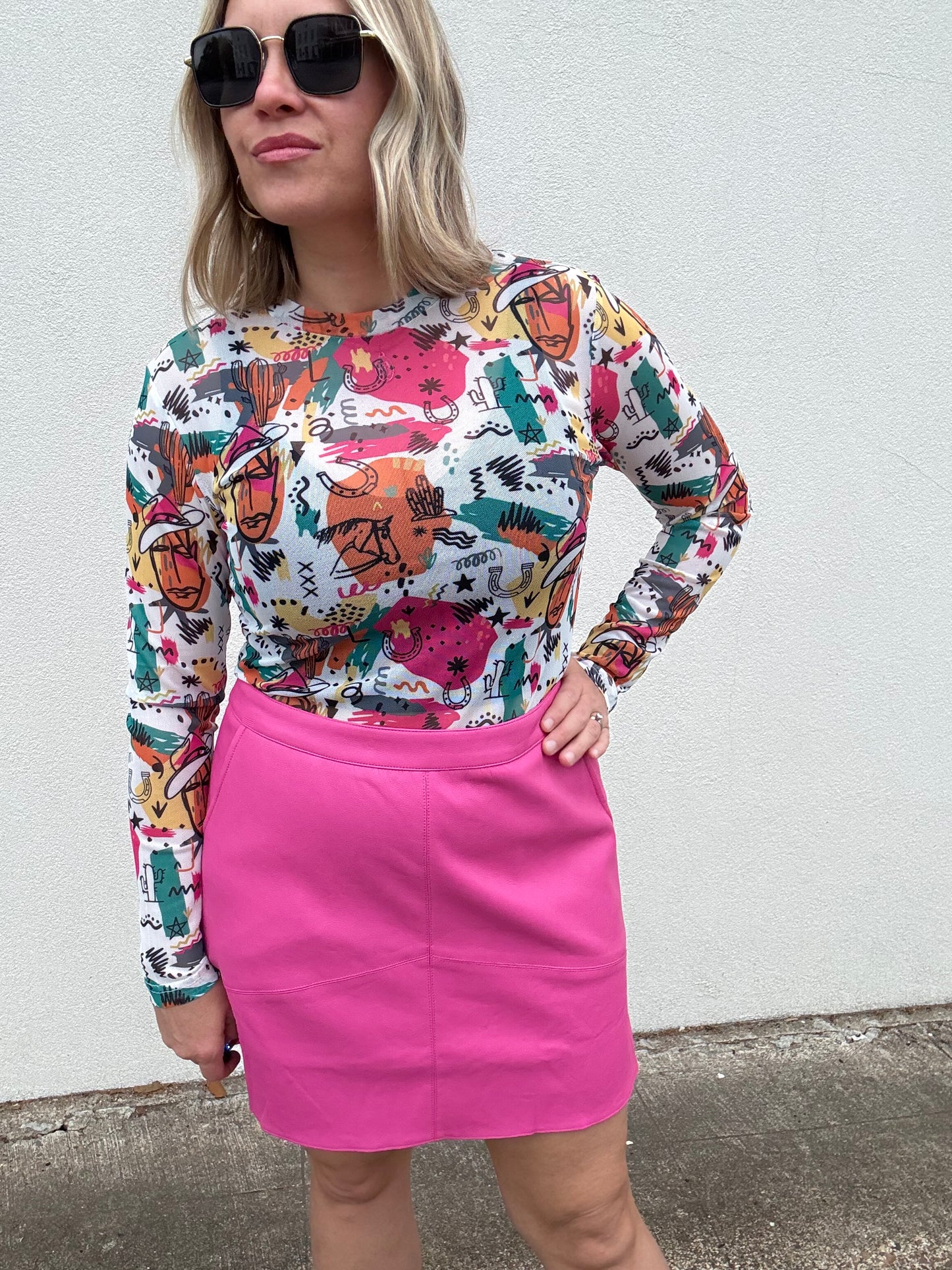 COWBOY PICASSO MESH TOP