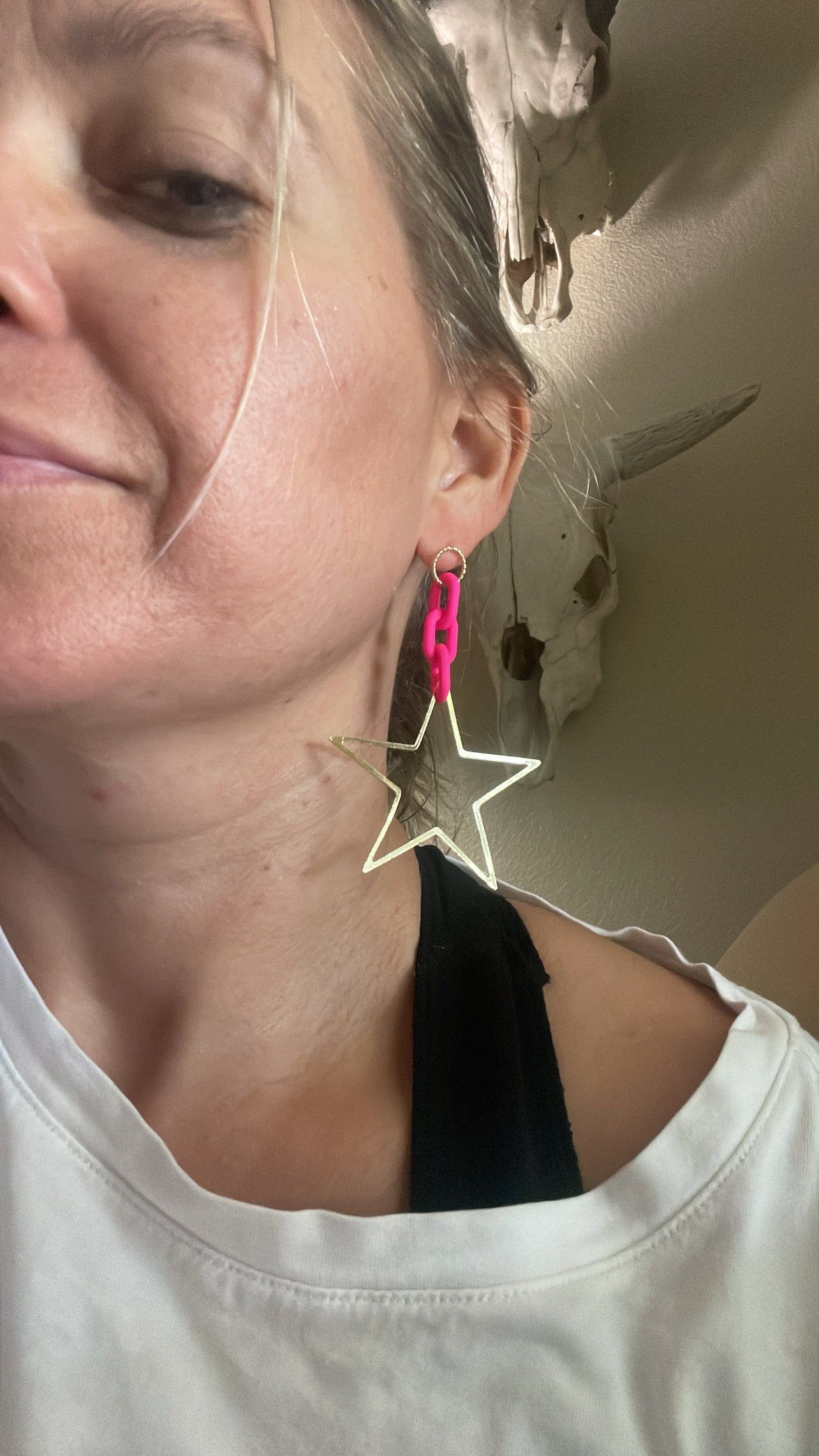 LINK CHAIN STAR EARRINGS