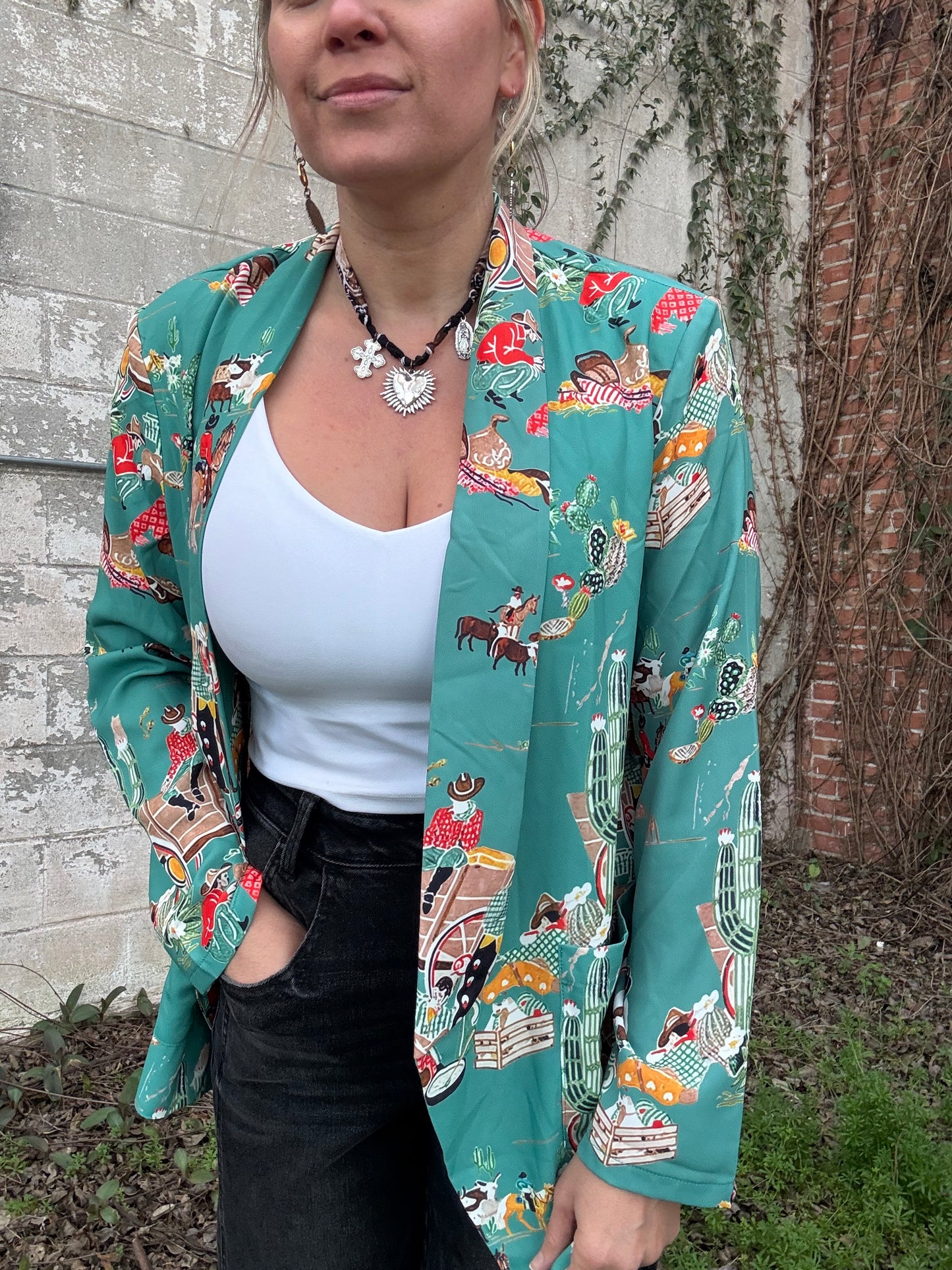 TURQUOISE COWBOY BLAZER