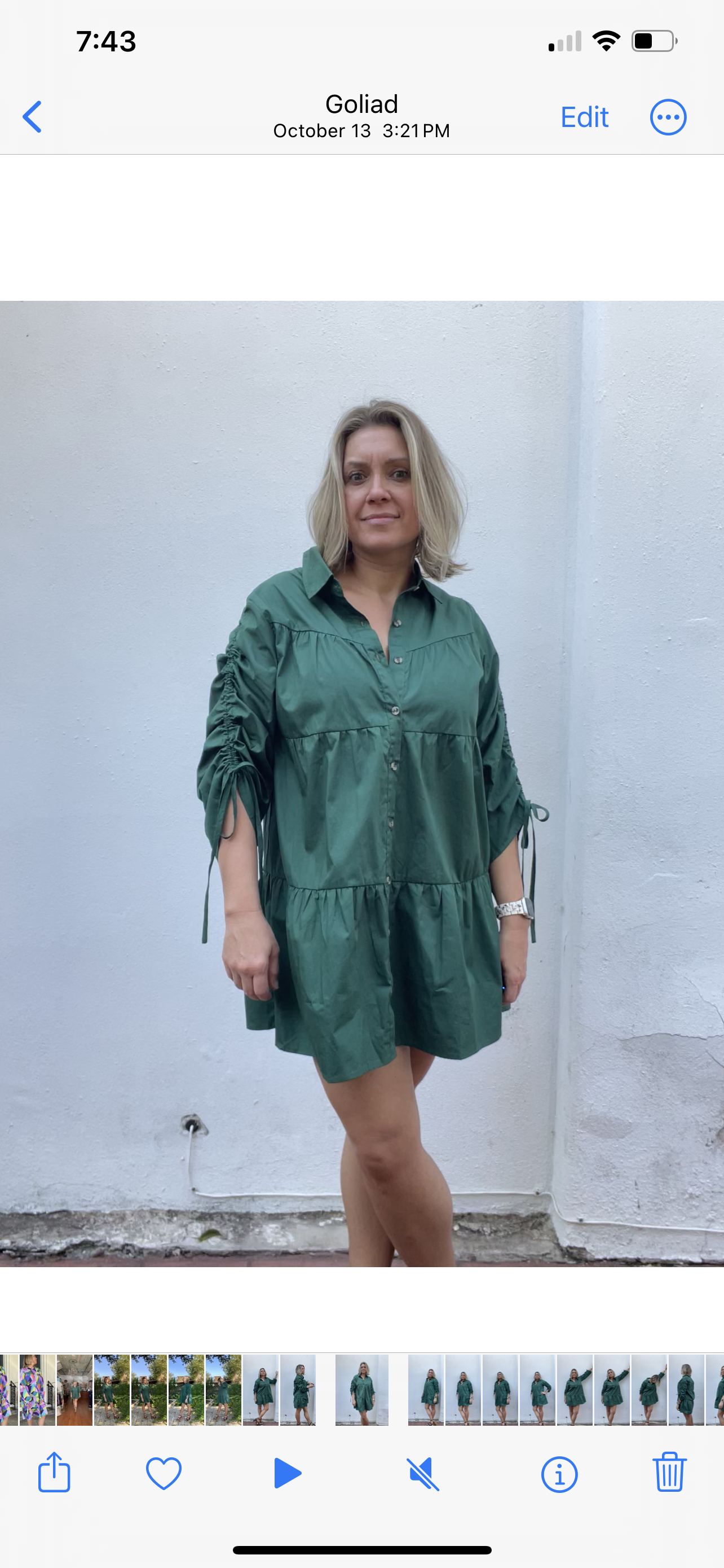 FOREST GREEN MULTI TIER DRESS
