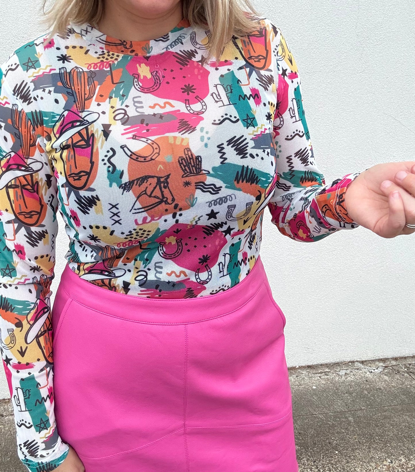 COWBOY PICASSO MESH TOP