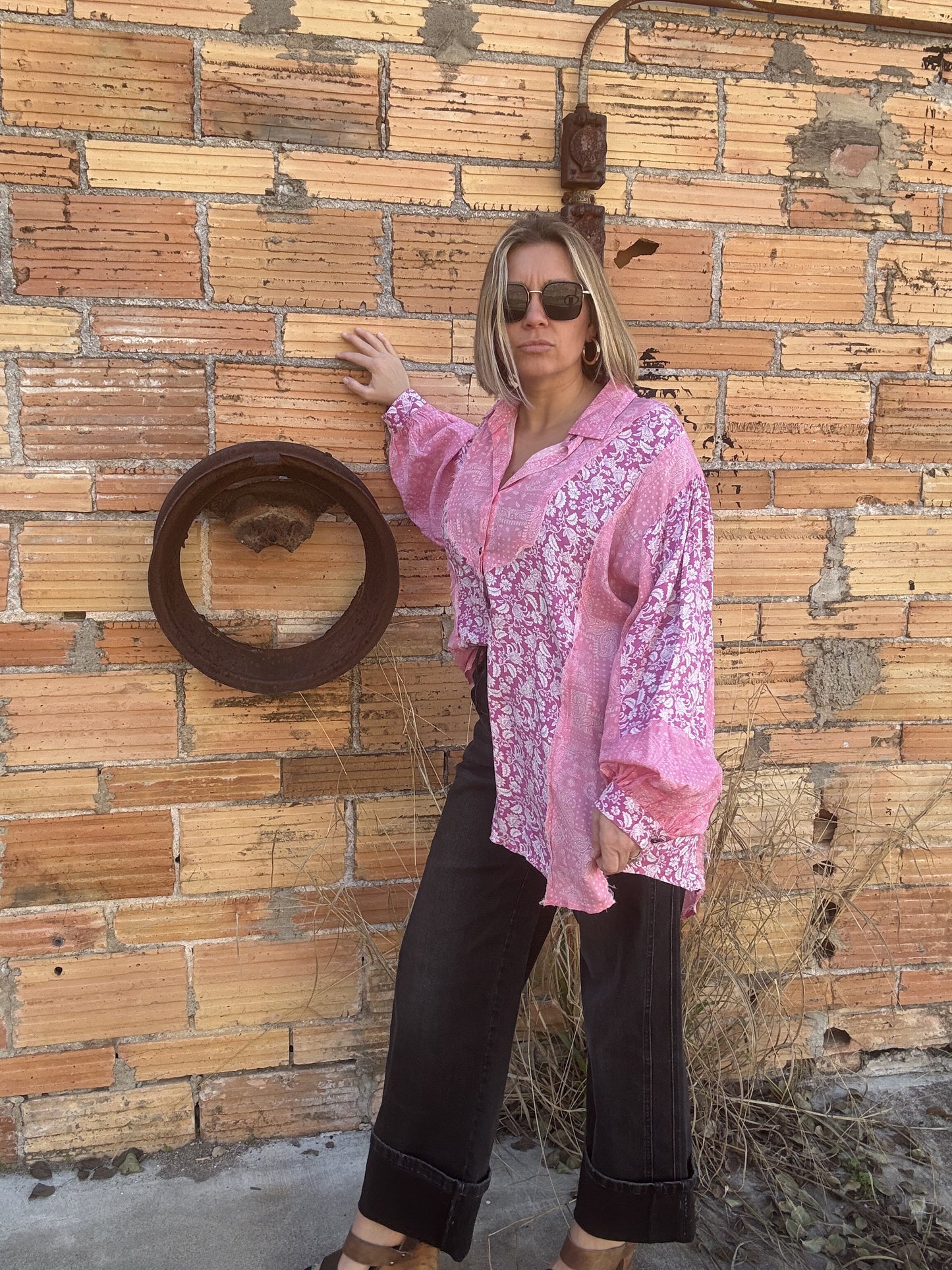 PINK BANDANA/FLORAL TOP