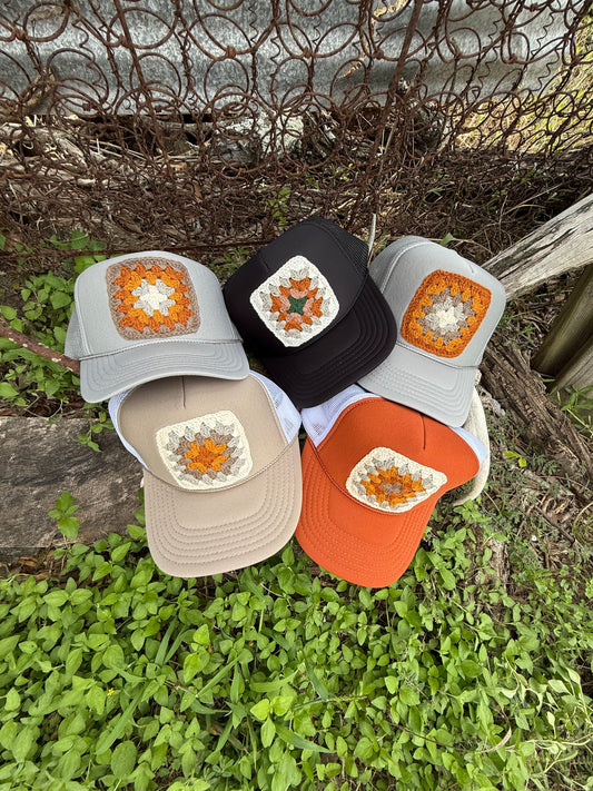 FALL GRANNY SQUARE CAPS