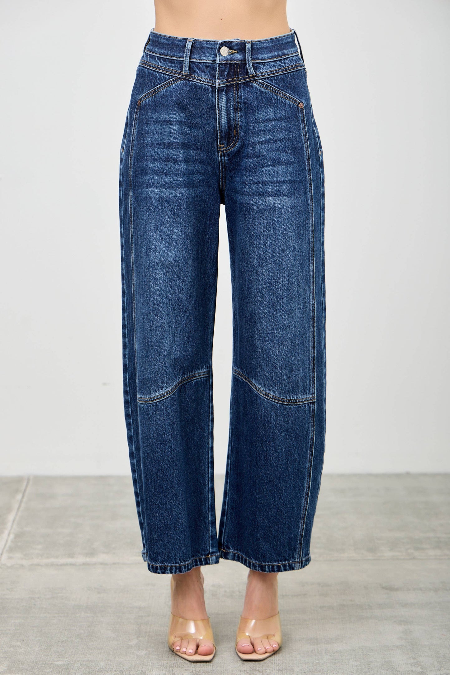 HIGH RISE TUMMY CONTROL BARREL JEAN