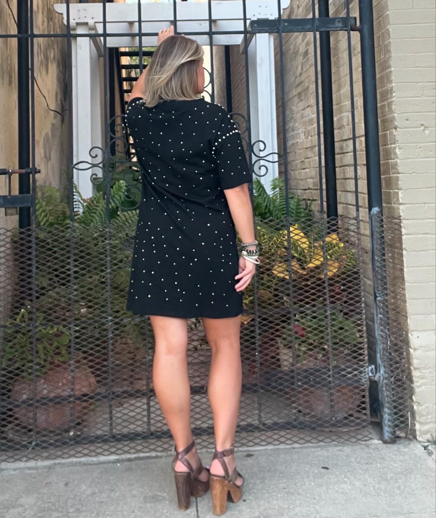 BLACK STUDDED DRESS