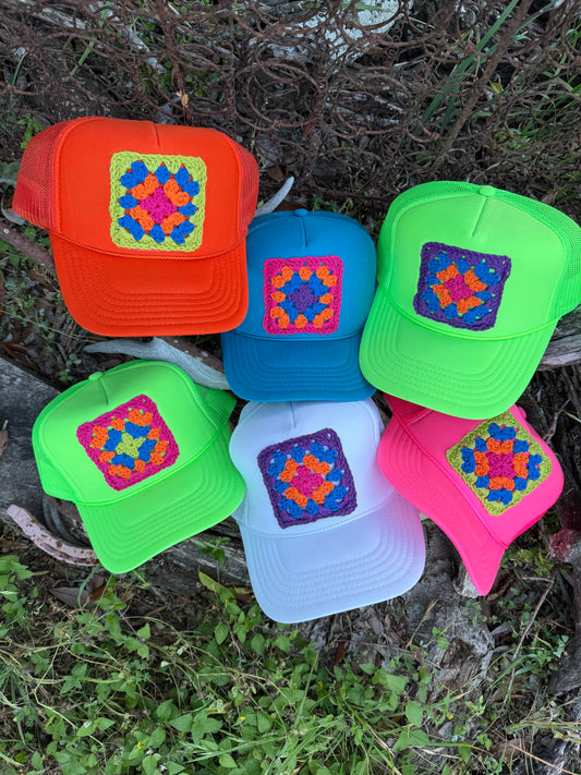GRANNY SQUARE CAP - SUMMER COLLECTION