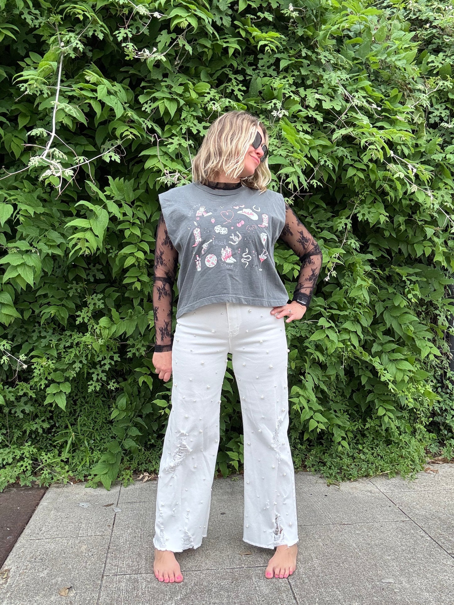 WHITE PEARL JEANS