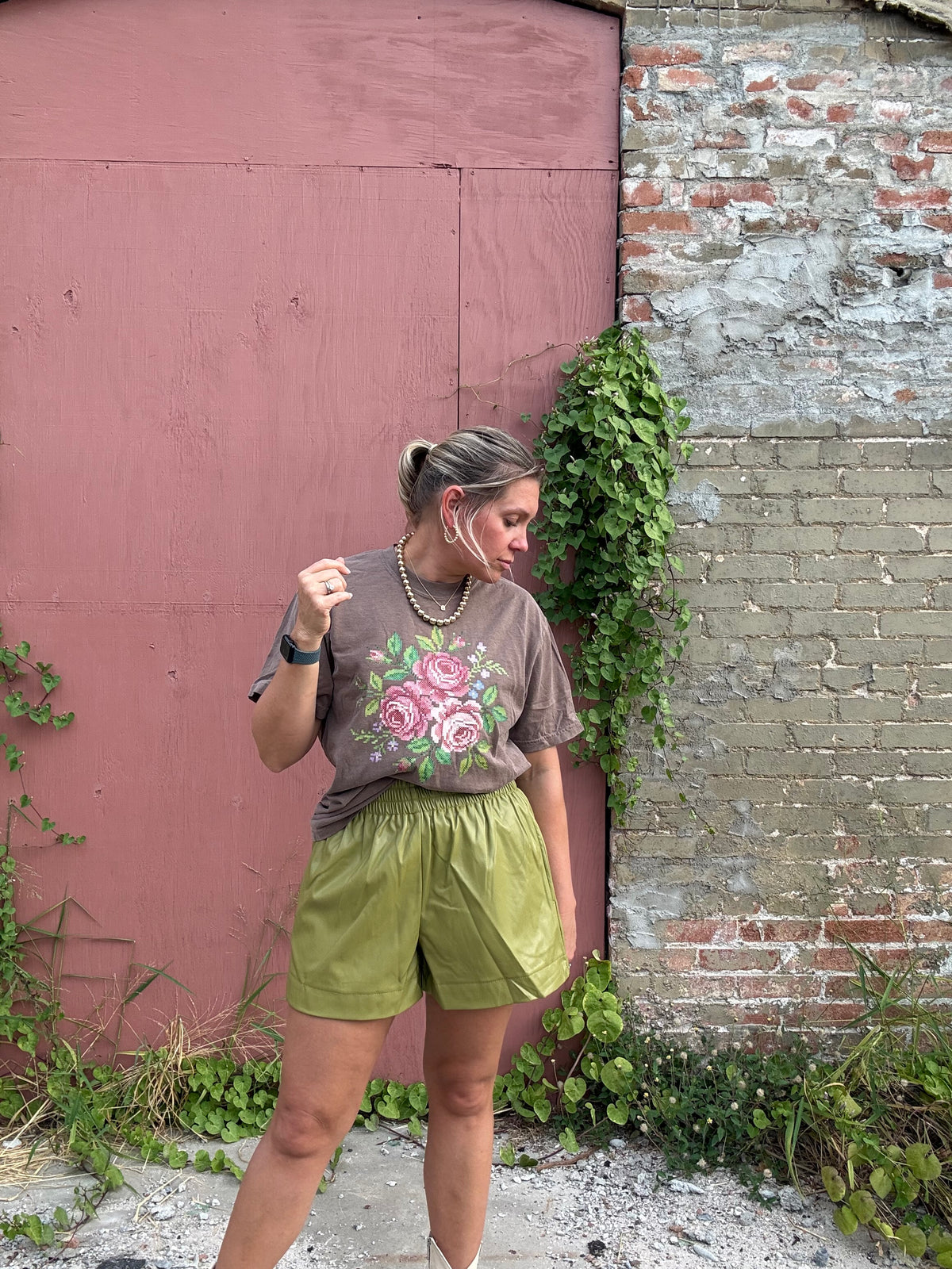 FAUX LEATHER SHORTS