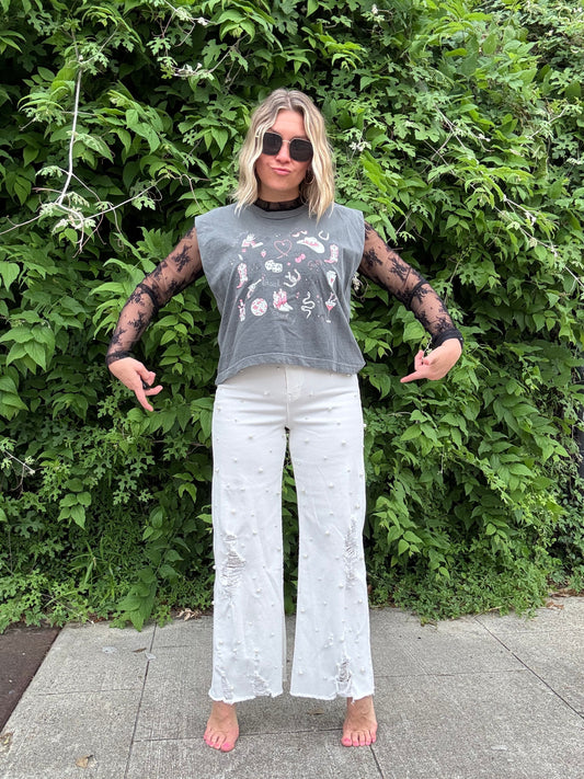 WHITE PEARL JEANS
