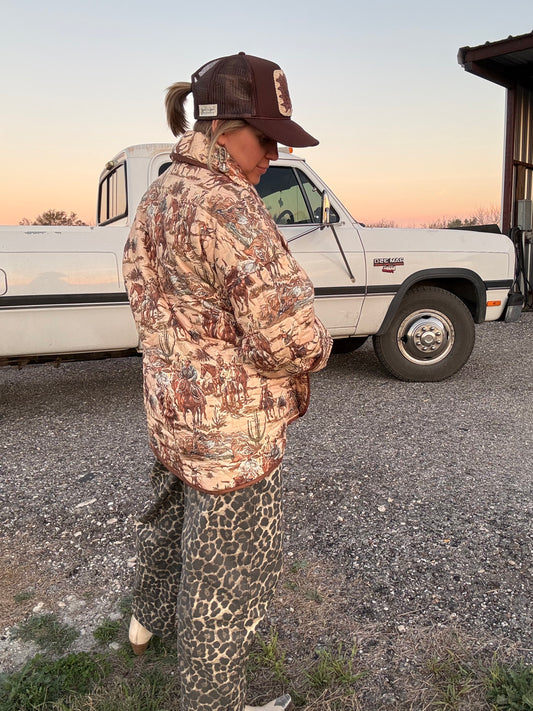 VINTAGE COWBOY PRINT JACKET