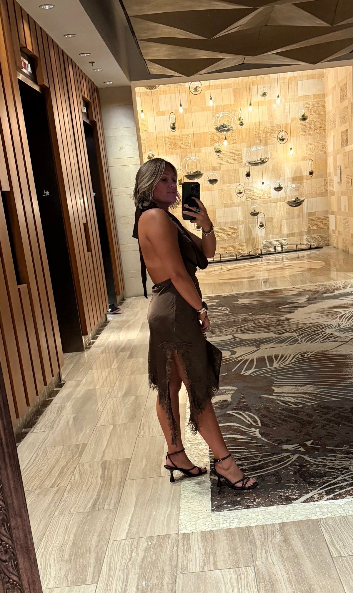 SATIN LACE TRIM DRESS