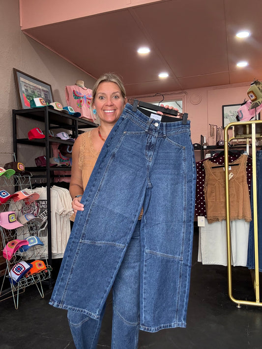 HIGH RISE TUMMY CONTROL BARREL JEAN