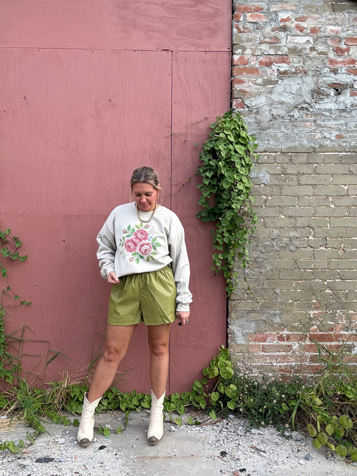 FAUX LEATHER SHORTS