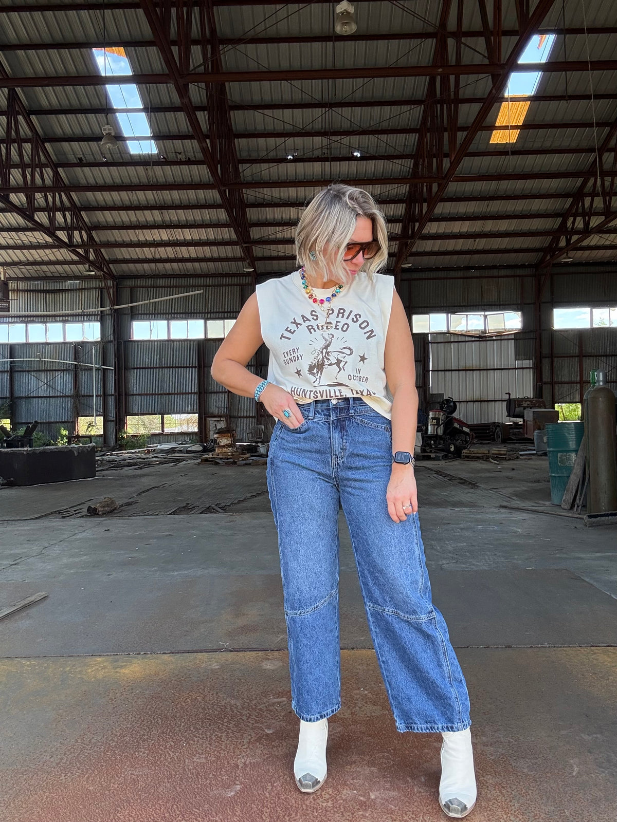 Texas Prison Rodeo Muscle Crop T-Shirt