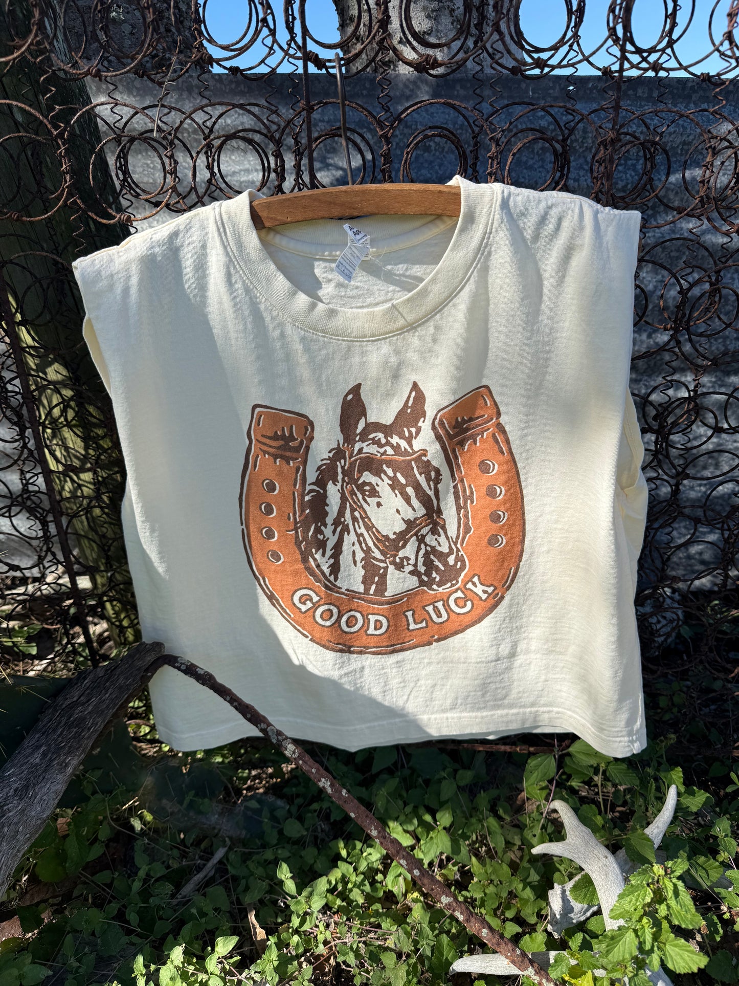 LUCKY Boxy Tank- Ivory