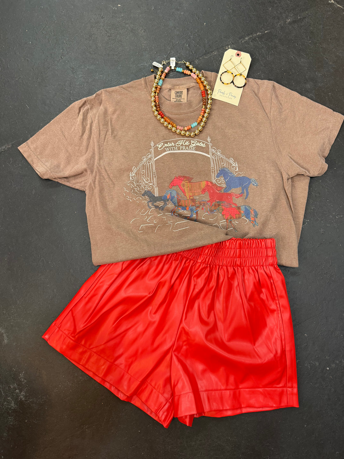FAUX LEATHER SHORTS