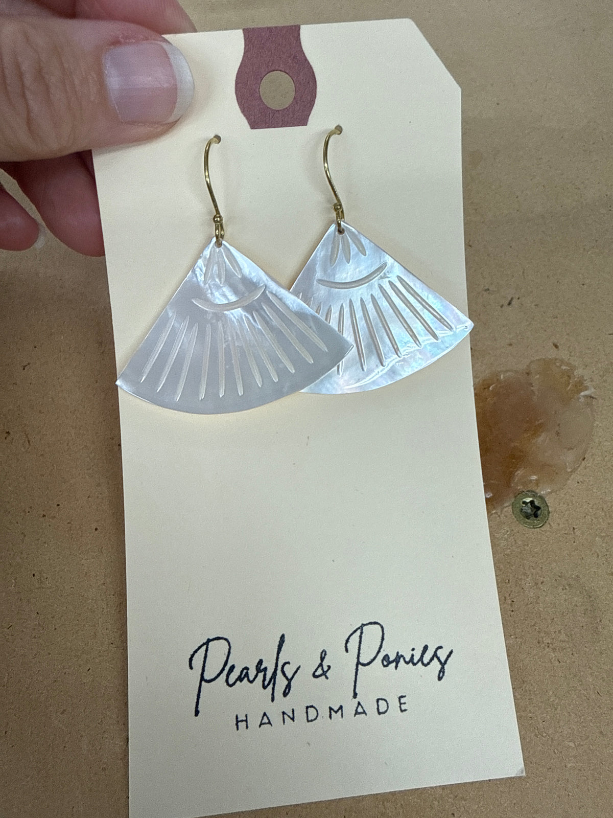 Pearl fan earrings