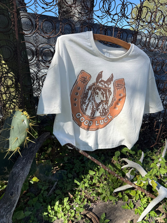 LUCKY CROP T-SHIRT - Ivory