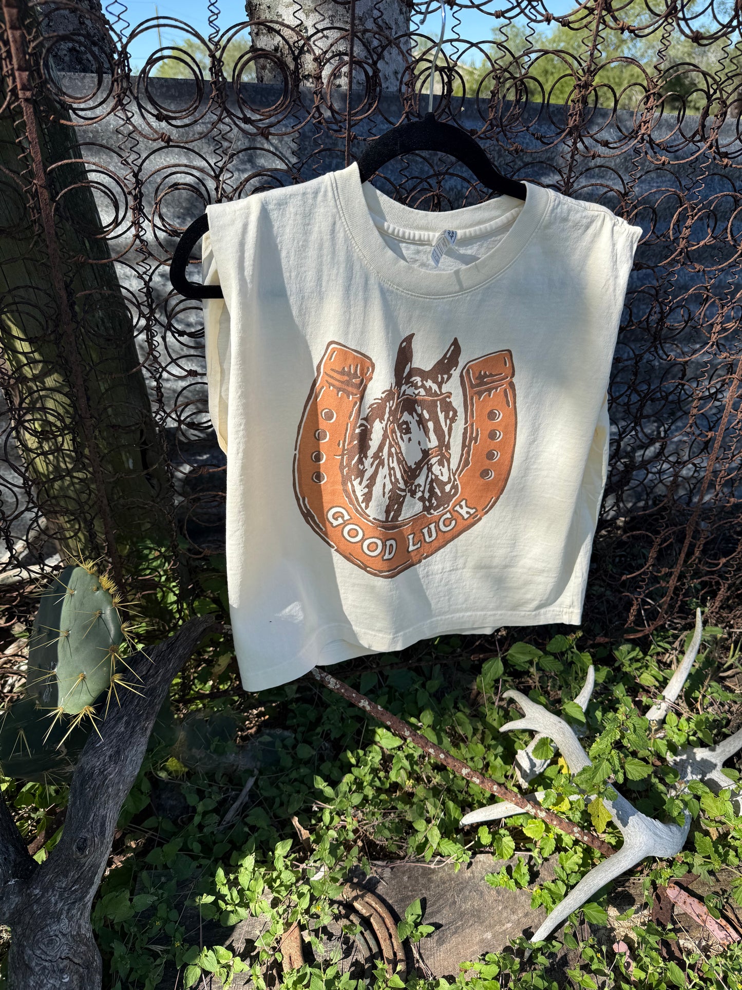 LUCKY Boxy Tank- Ivory