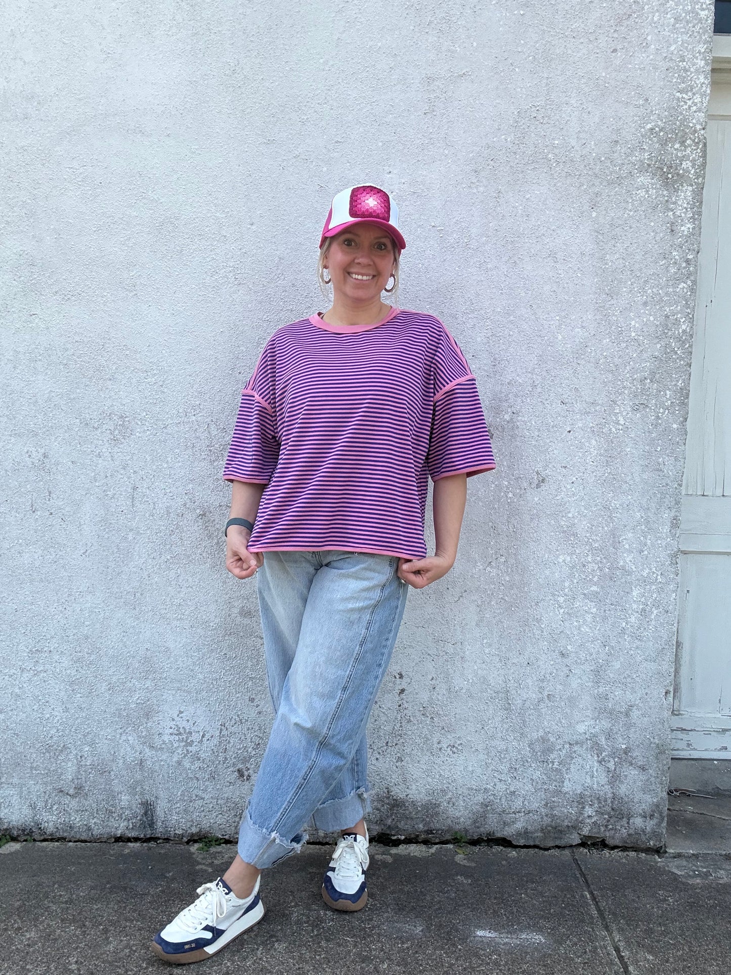 Striped Oversized Top