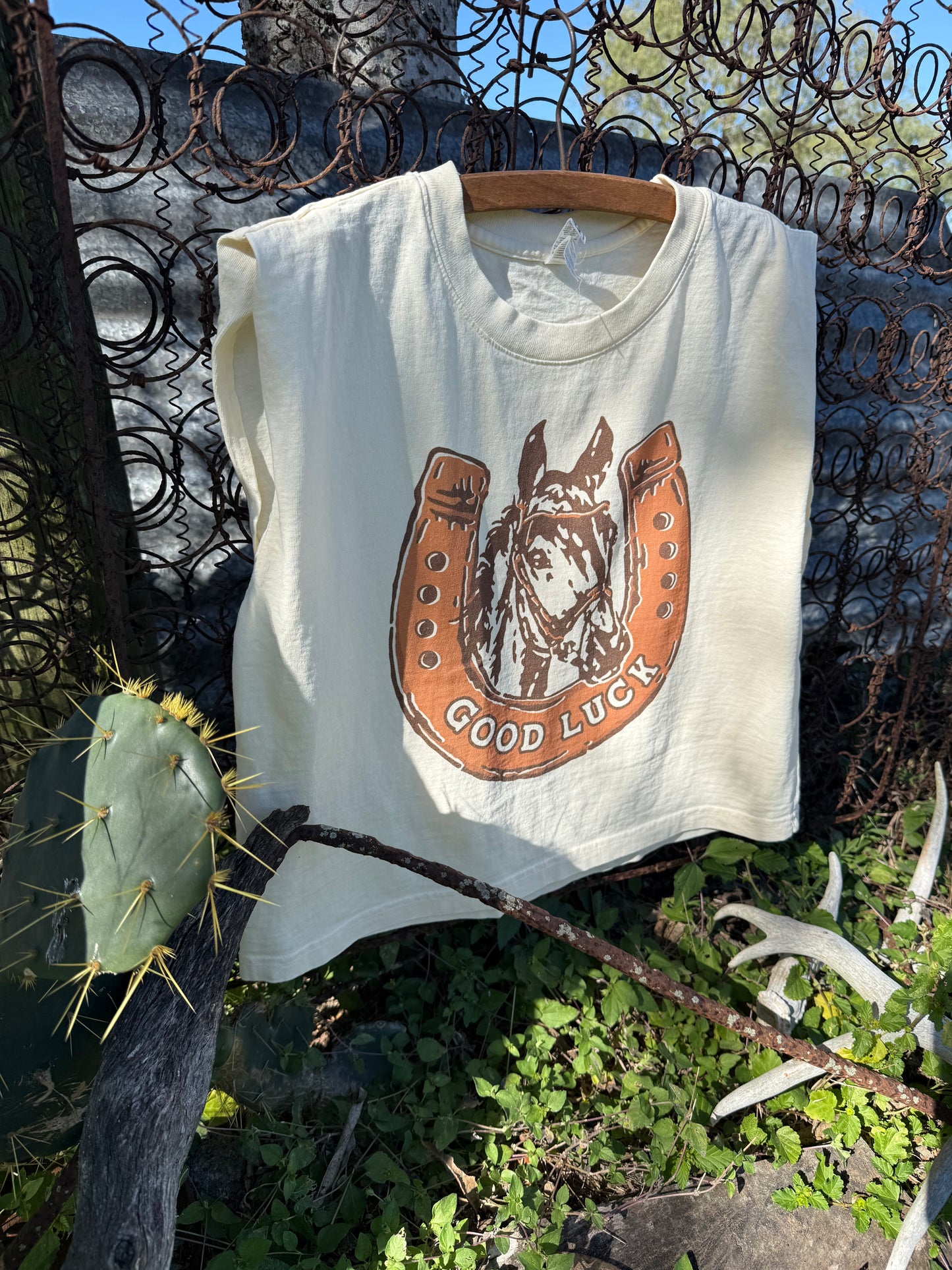 LUCKY Boxy Tank- Ivory