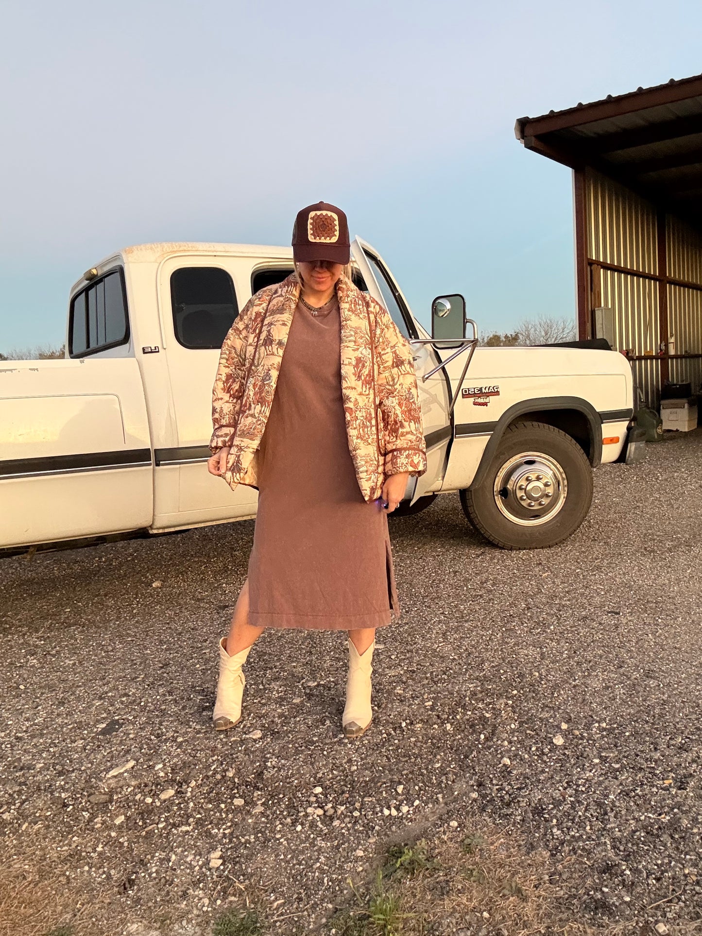 CHOCOLATE CAP SLEEVE DRESS