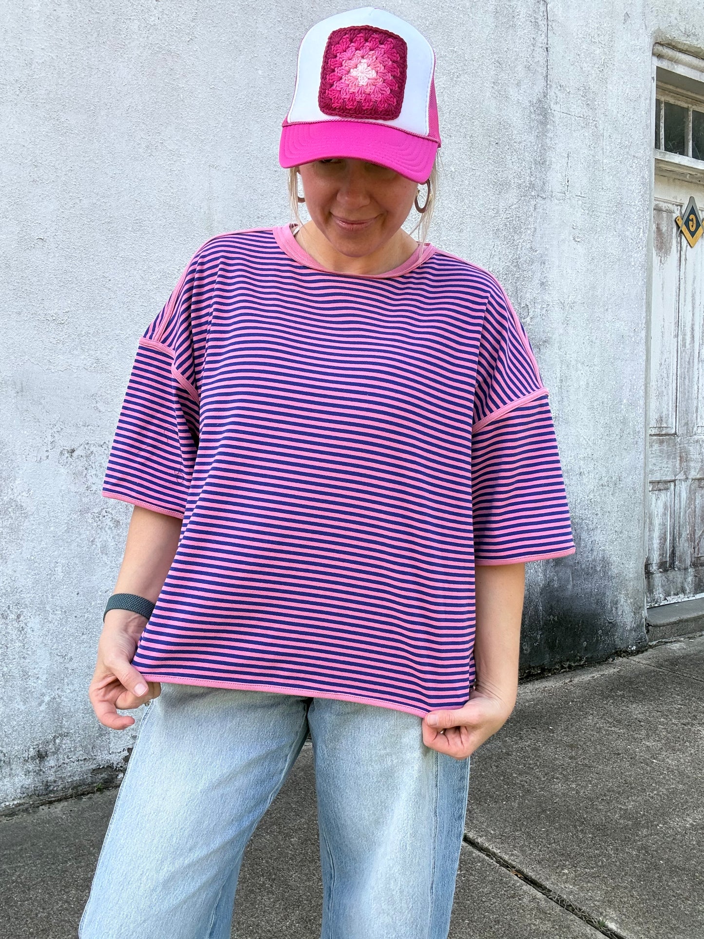 Striped Oversized Top