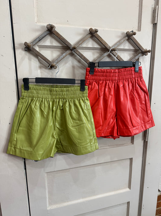 FAUX LEATHER SHORTS