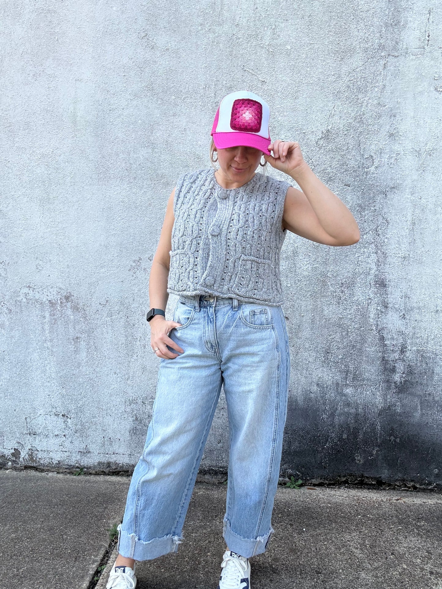 HEATHER GREY KNIT VEST