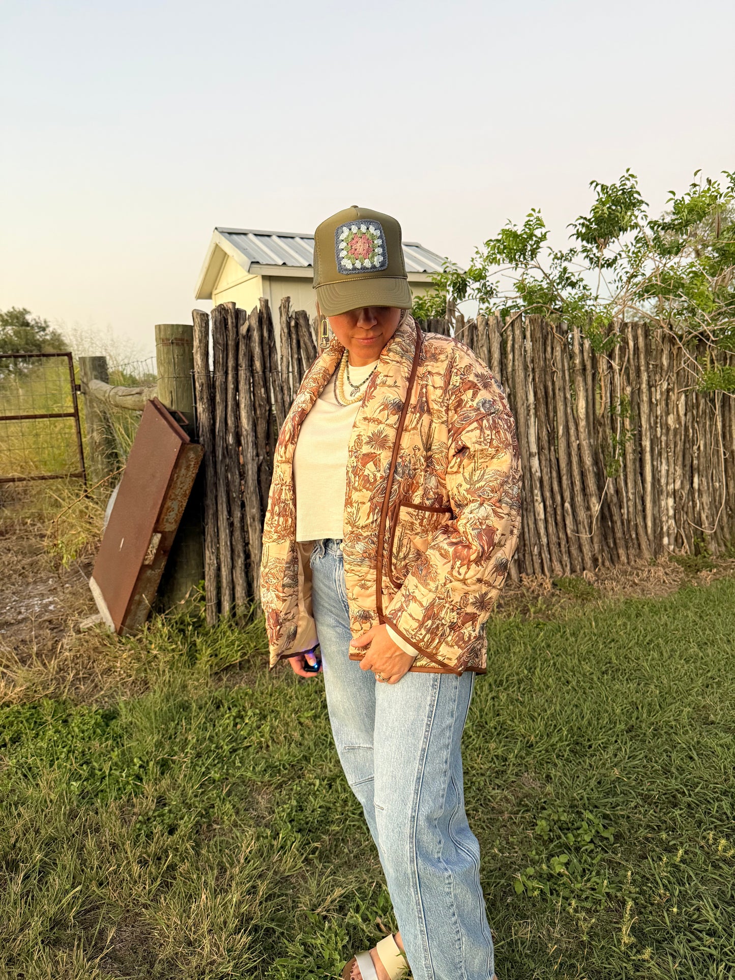 VINTAGE COWBOY PRINT JACKET