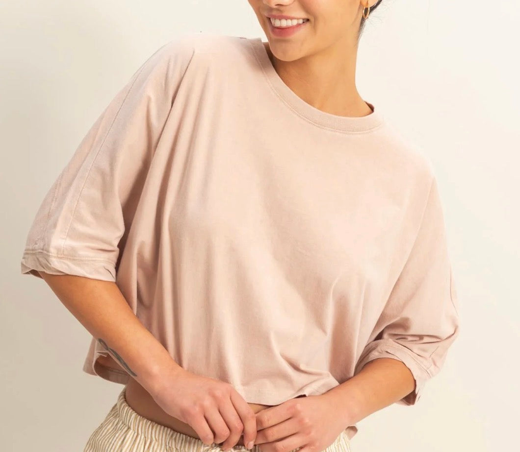 CROP DOLMAN SLEEVE T-SHIRT