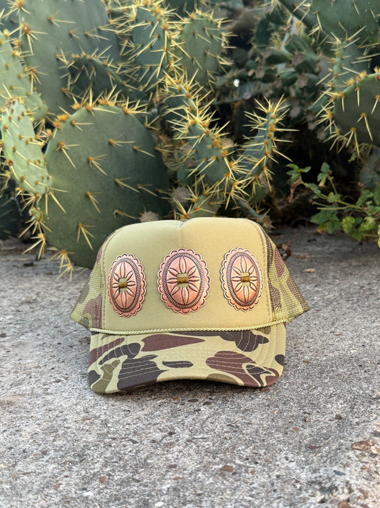 CAMO COPPER CONCHO TRUCKER