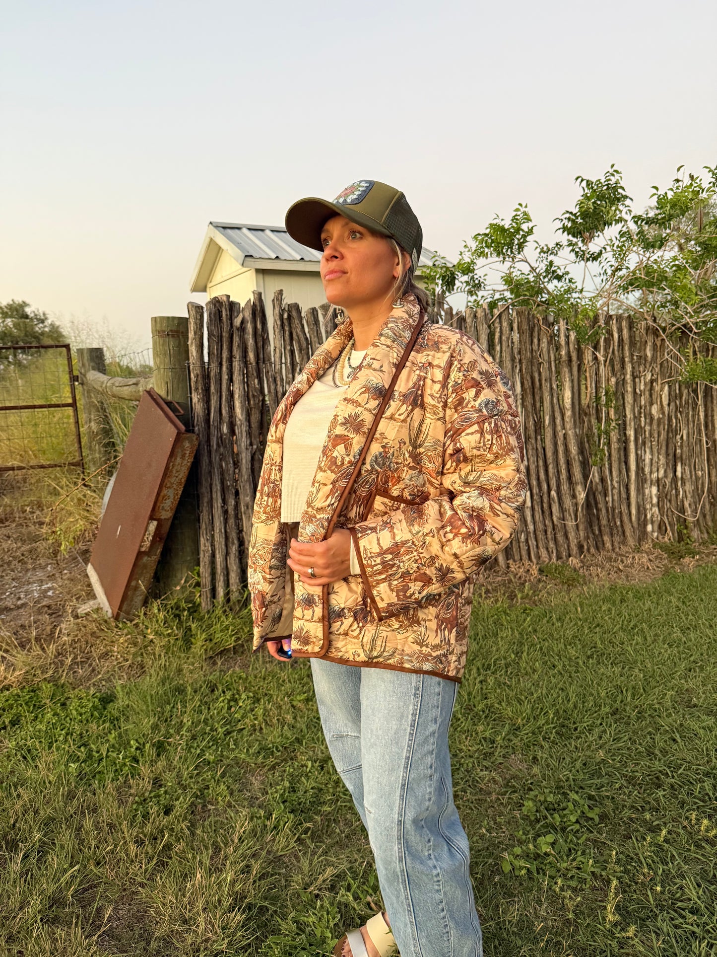 VINTAGE COWBOY PRINT JACKET