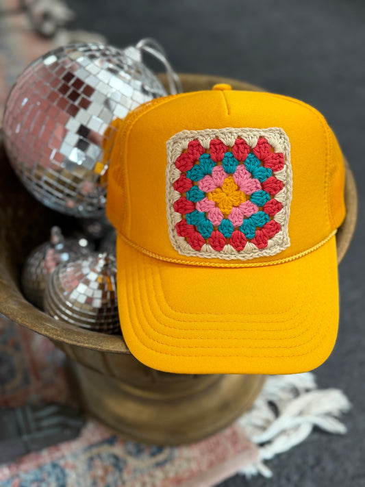 SUNSHINE GRANNY SQUARE CAP