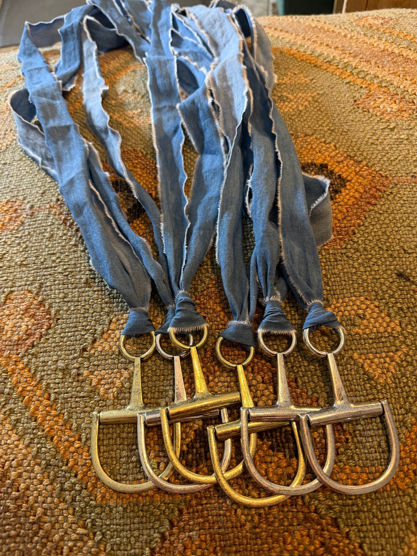 RIPPED DENIM TWILLY SNAFFLE BIT NECKLACE