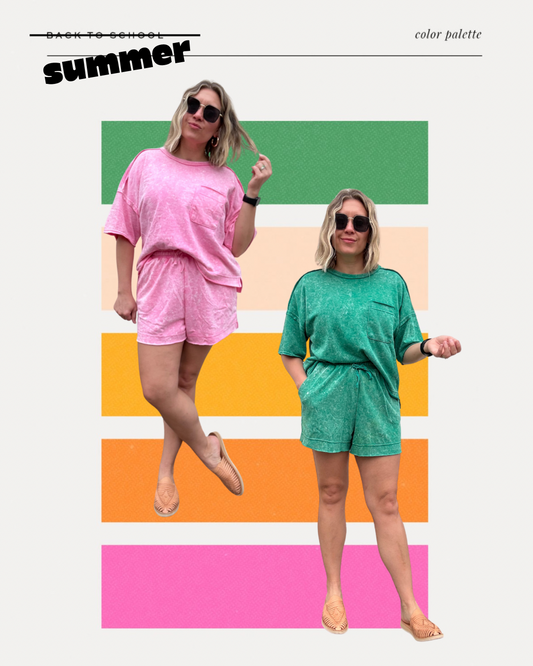 SHORT SET - PINK / GREEN