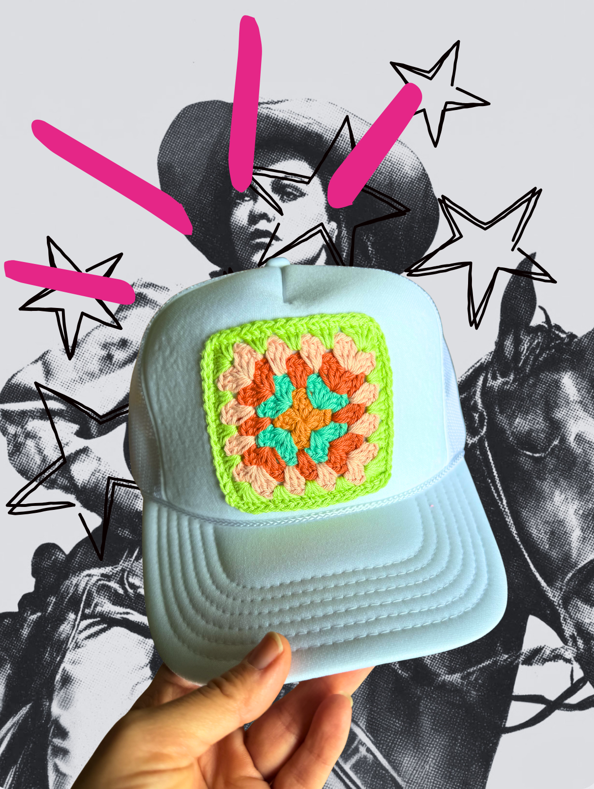 GRANNY SQUARE CAPS - summer