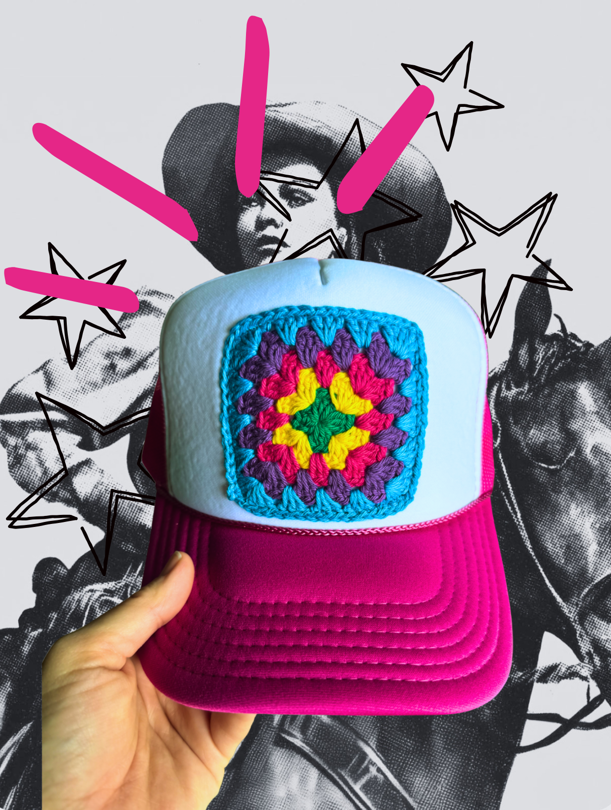 GRANNY SQUARE CAPS - summer